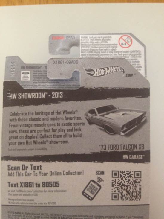 198/250 73 Ford Falcon XB - 2013 HW Showroom toy car collectible - Main Image 2