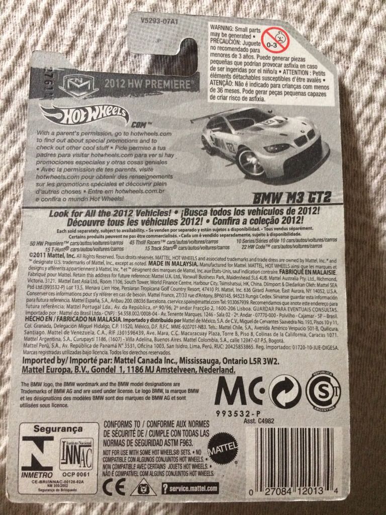 BMW M3 GT2 - 2012 HW Premiere toy car collectible - Main Image 2