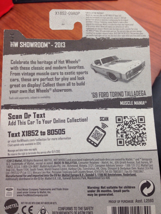 ’69 Ford Torino Talladega - ’13 HW Showroom toy car collectible - Main Image 2