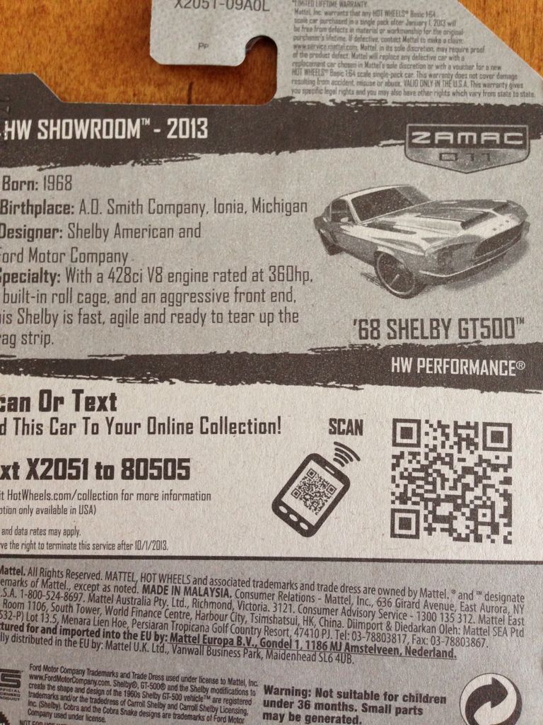 ZAMAC 011/’68 Shelby GT 500 - ZAMAC toy car collectible - Main Image 2