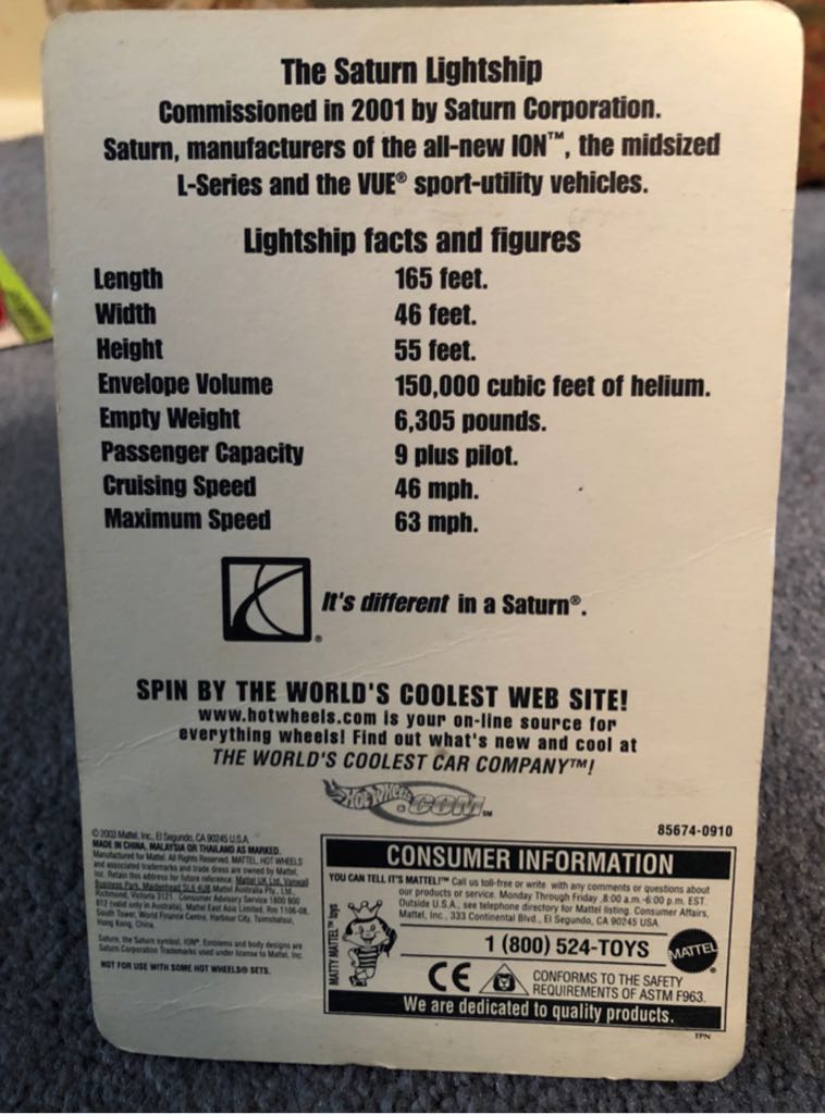 Saturn Lightship, The - Blimp toy car collectible - Main Image 2