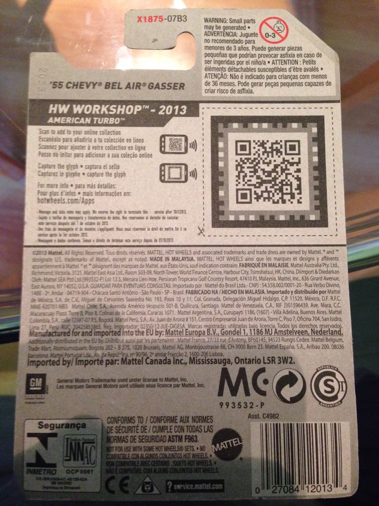 55 Chevy Bel Air Ga - American Turbo toy car collectible - Main Image 2