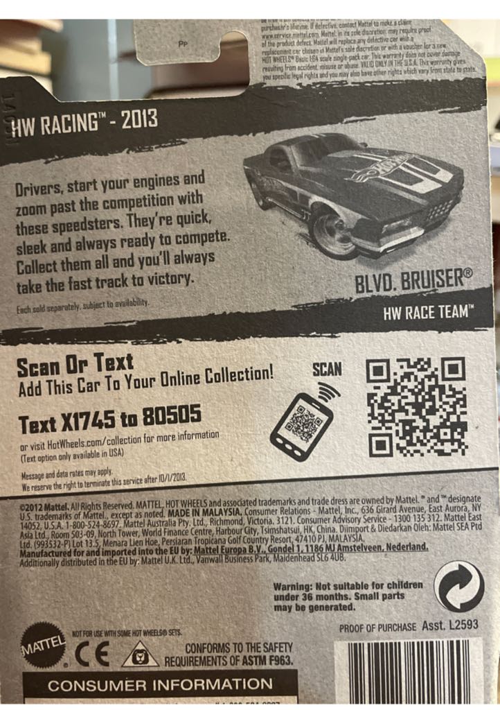 BLVD. BRUISER®️~HW RACING™️ - 2013-HW RACING™️ toy car collectible - Main Image 2
