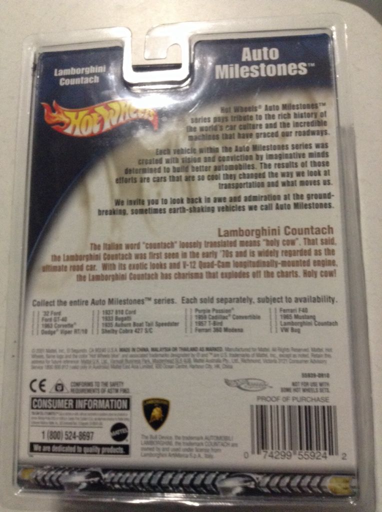 Lamborghini Countach - 2002 Auto Milestones toy car collectible - Main Image 2