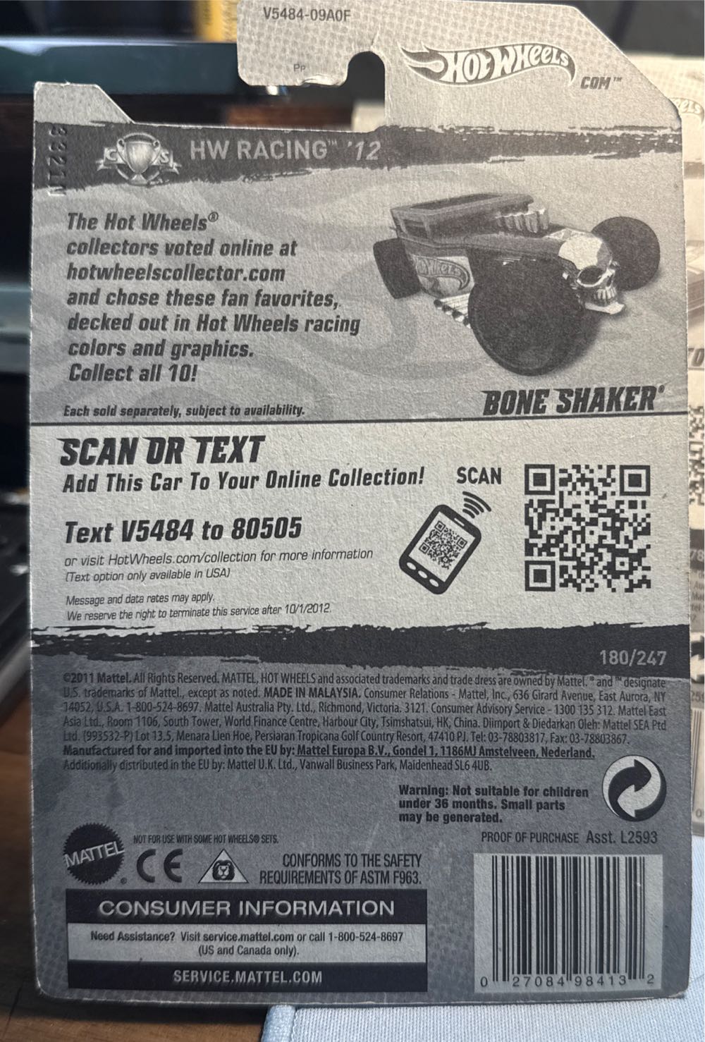 Bone Shaker - HW Racing - 2012 toy car collectible - Main Image 3