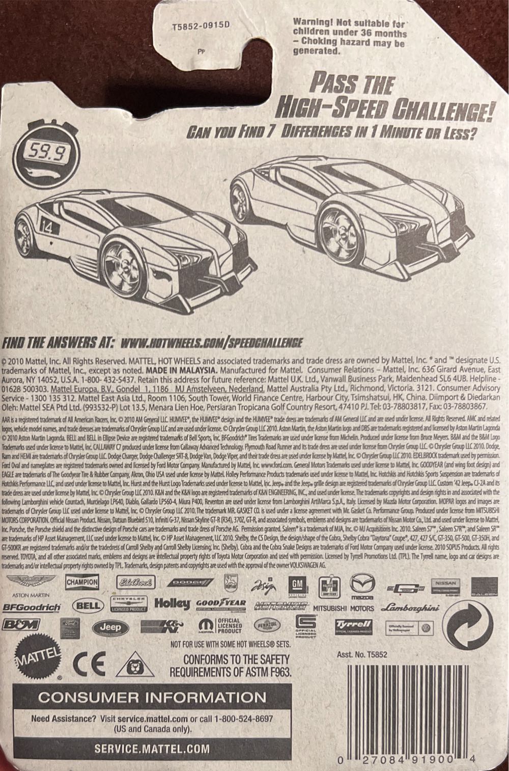 Hotwheels 2010 Speed Challenger - Speed Challenger toy car collectible - Main Image 2