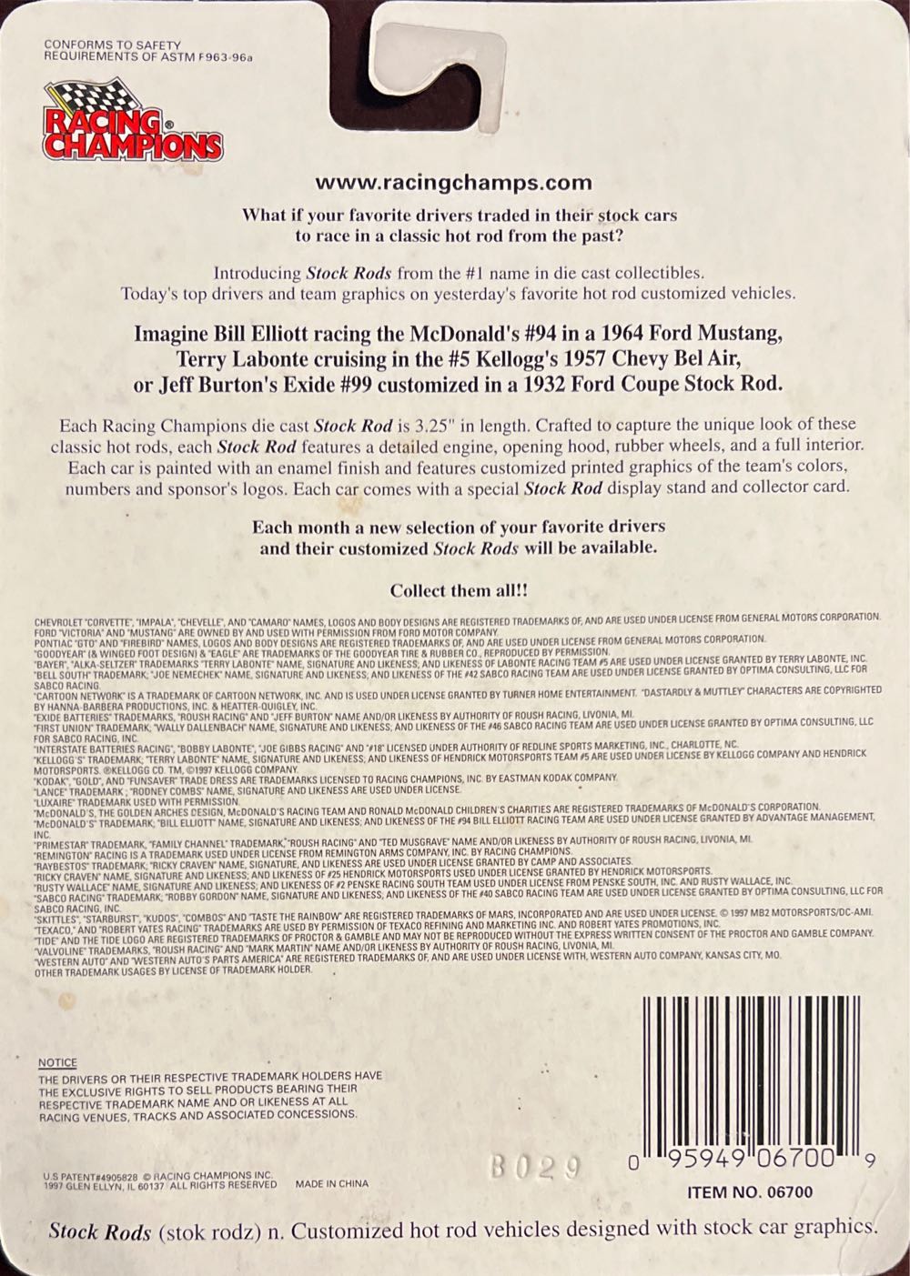 Racing Champions 1997 Stock Rods - Stock Rods toy car collectible - Main Image 2