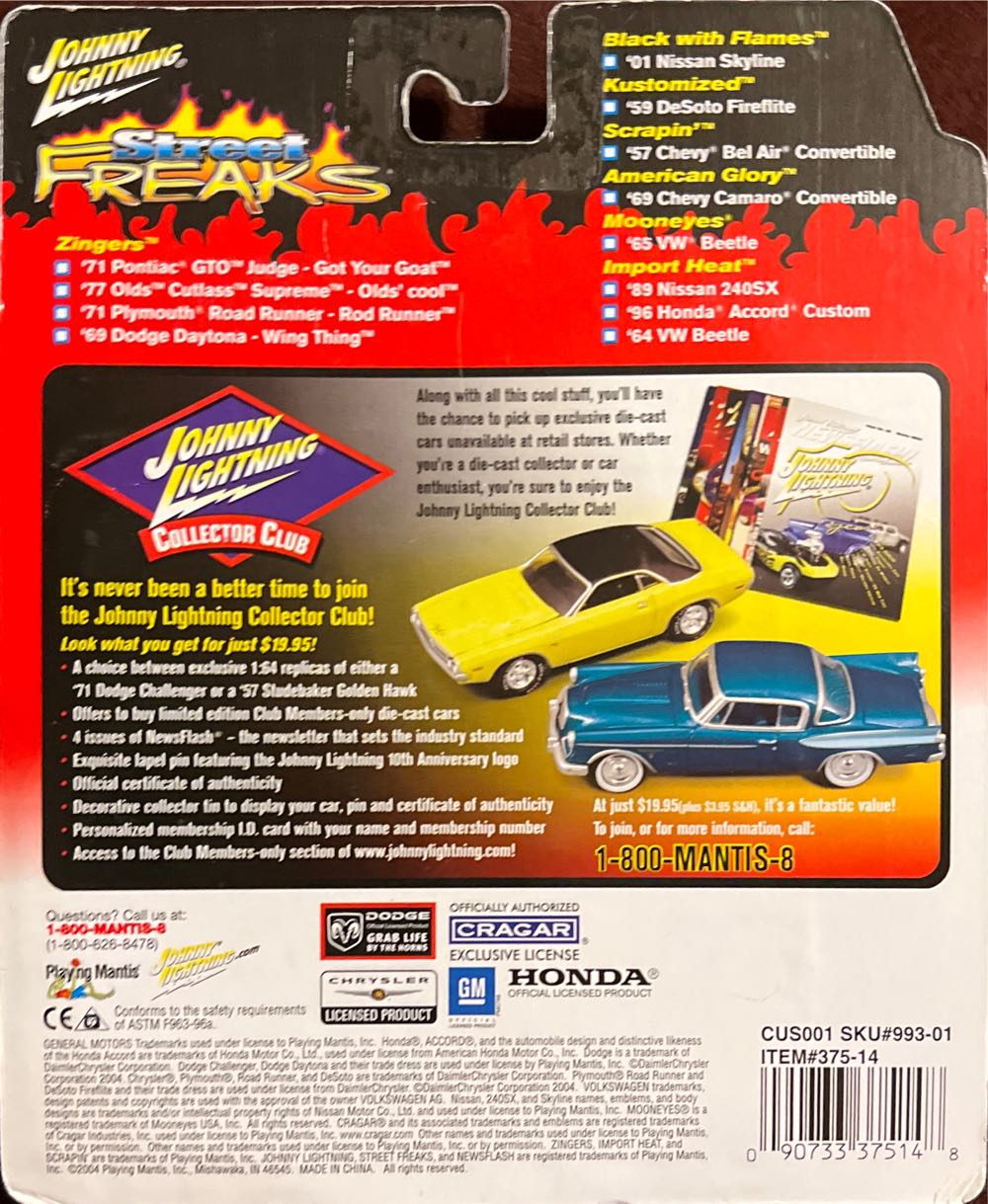 69 Dodge Charger - Street Freaks toy car collectible - Main Image 2