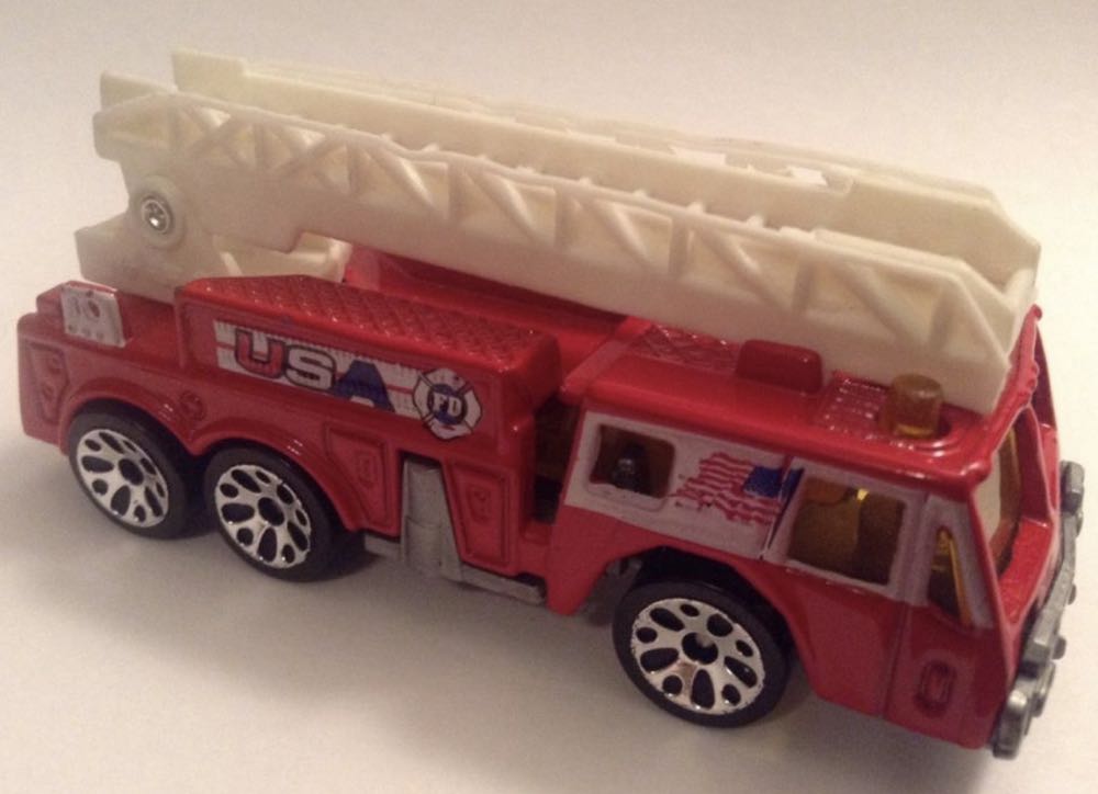 *’Fire Engine Ladder Truck’, Red - Matchbox: Heroes Series toy car collectible - Main Image 4