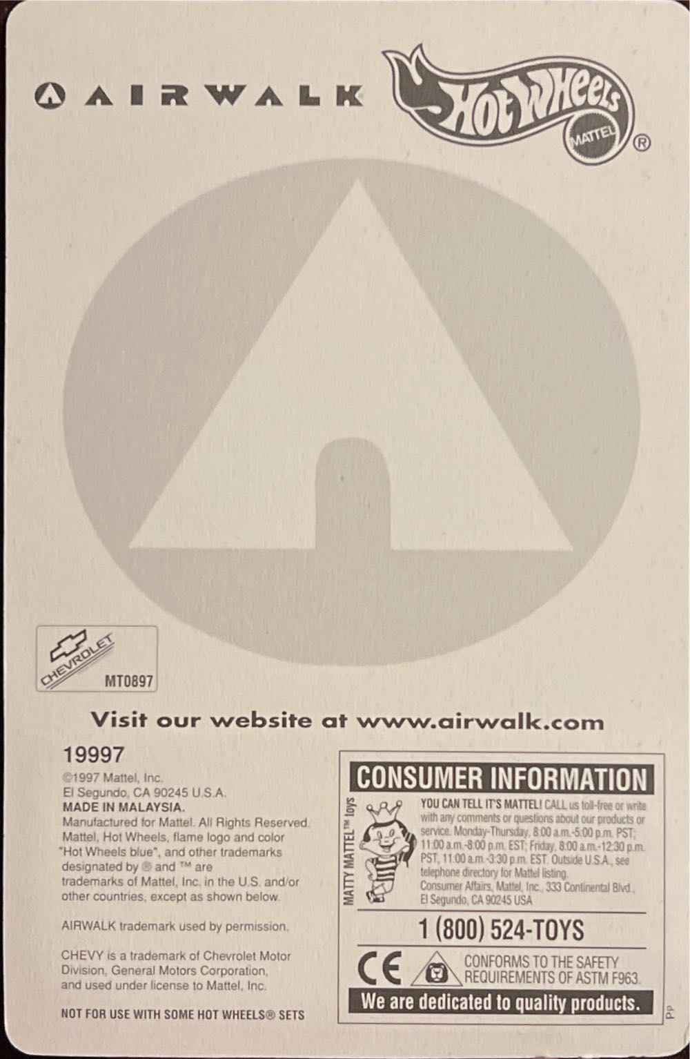 Hotwheels 1997 Airwalk - Airwalk toy car collectible - Main Image 2