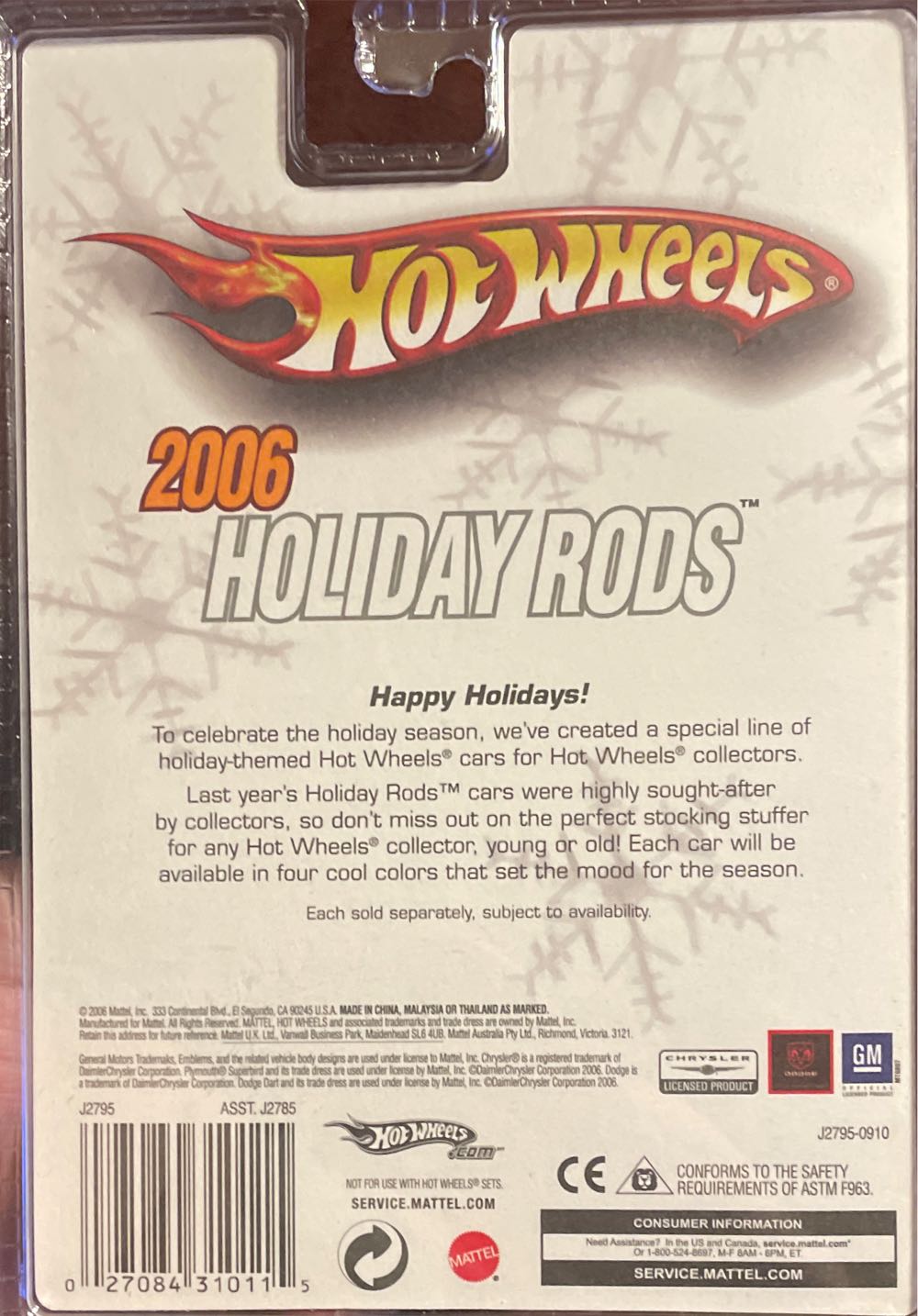 Hotwheels 2006 Holiday Rods - 2006 Holiday Rods toy car collectible - Main Image 2