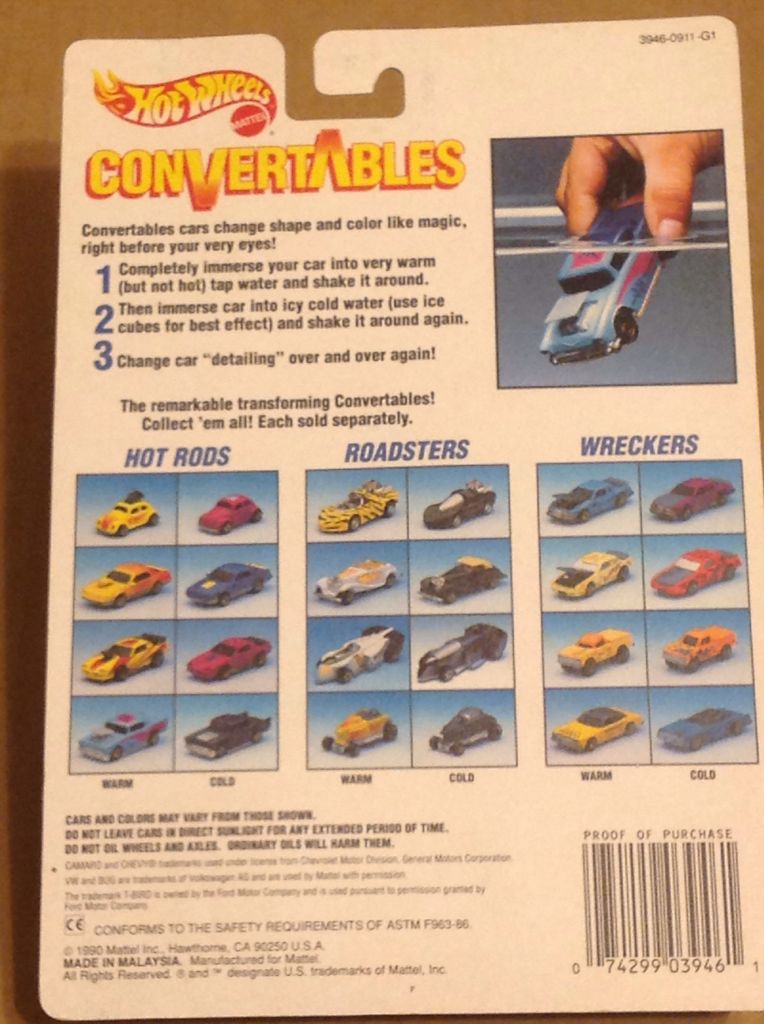 Hotwheels 1990 Convertibles - HOT RODS Shiftin’ 50’s toy car collectible - Main Image 2