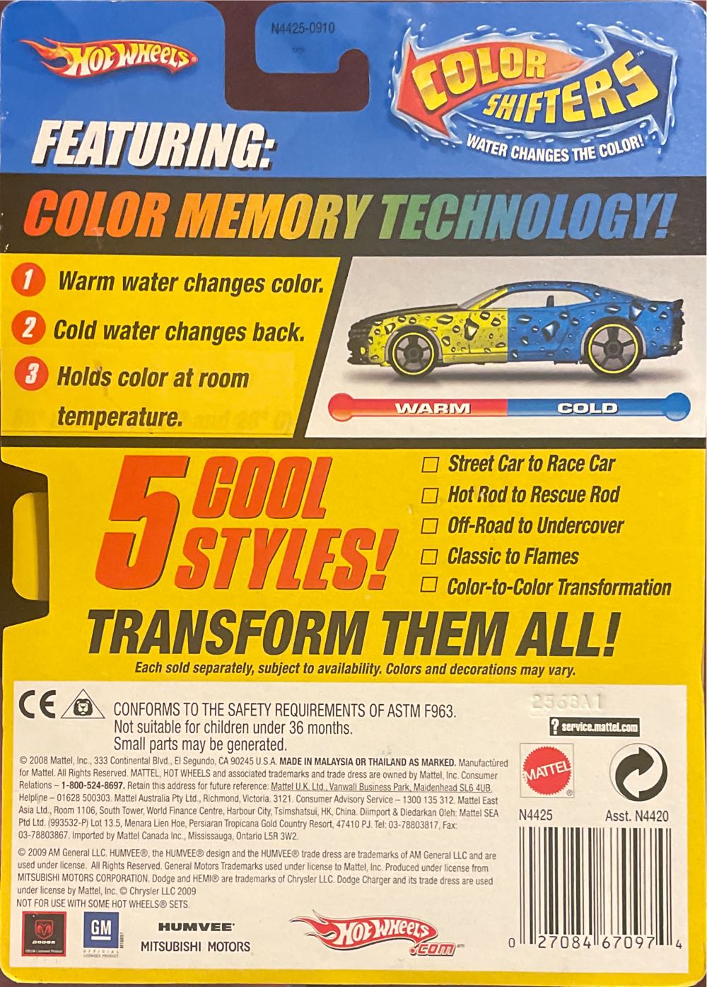 Hotwheels 2008 Color Shifters - Color Shifter toy car collectible - Main Image 2