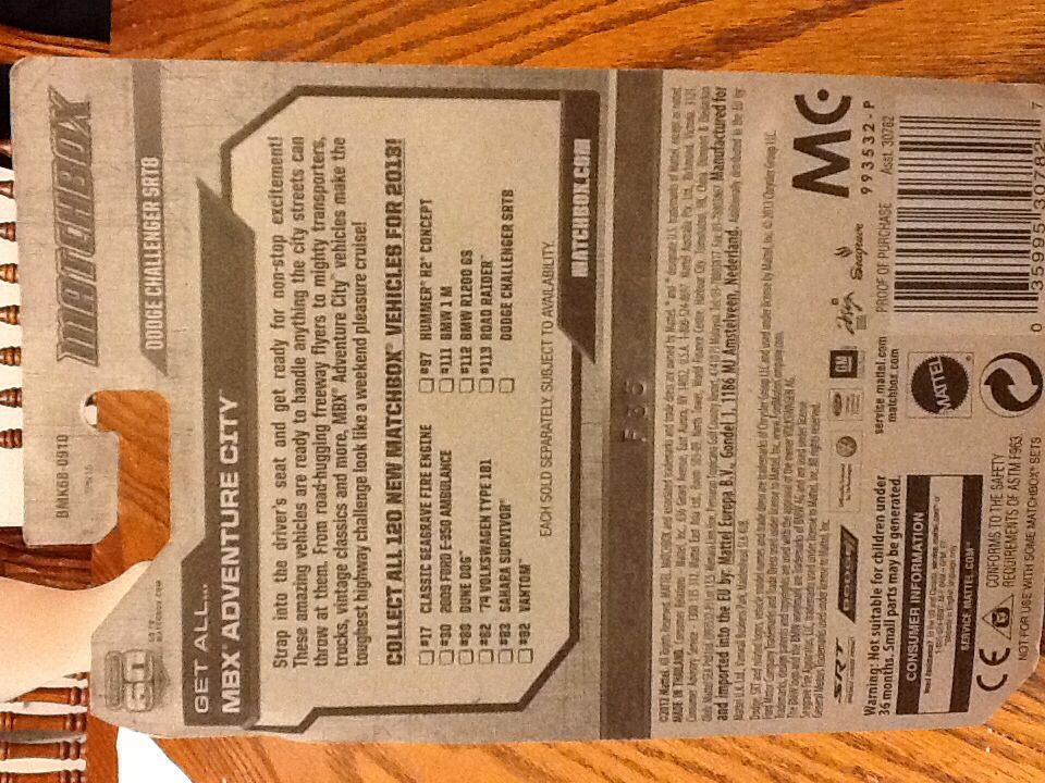 Dodge Challenger SRT8 (Lm) - MBX Adventure City toy car collectible - Main Image 2