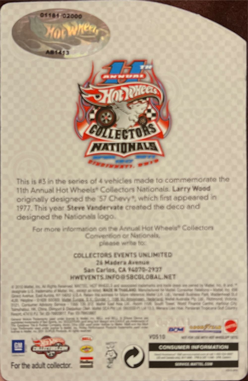 Hotwheels 2010 Collectors Nationals - 11th Annual Collectors Convention toy car collectible - Main Image 2