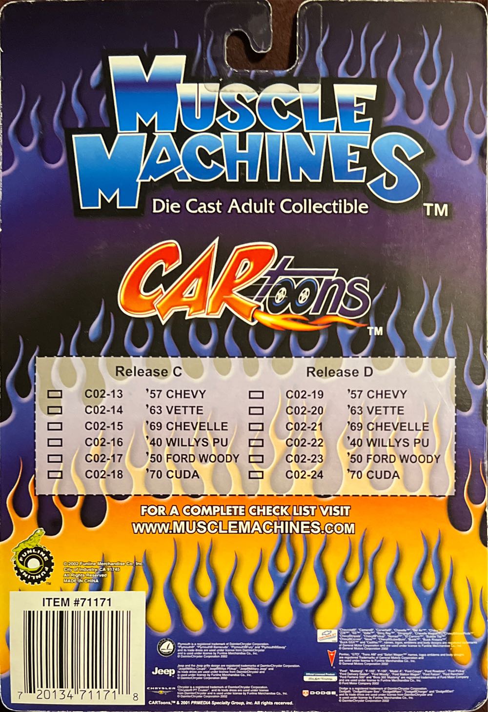 Muscle Machines 2002 Cartoons - Hot Rods toy car collectible - Main Image 2