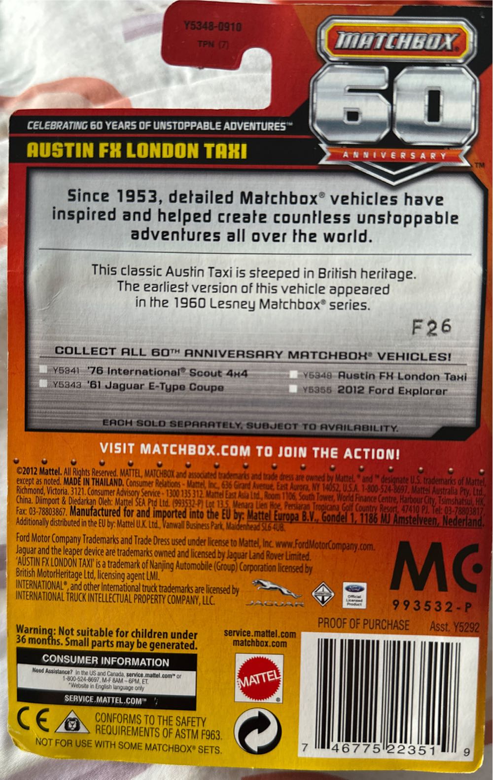 Matchbox Austin FX London Taxi - 60 Th Anniversary toy car collectible - Main Image 3