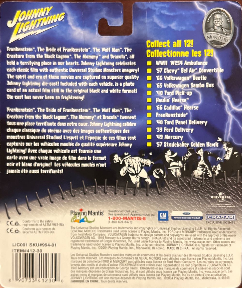 Johnny Lightning 2004 Monsters - Universal Studios Monsters toy car collectible - Main Image 2