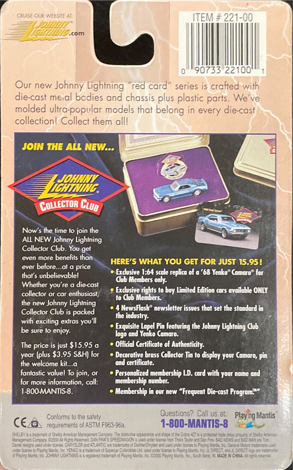 Johnny Lightning 2000 Authentic Die-Cast - Authentic Die-Cast Replicas toy car collectible - Main Image 3