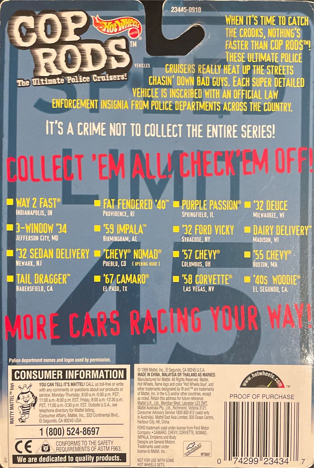 Cop Rods Columbus, OH - 1999 Cop Rods Series 1 toy car collectible - Main Image 2
