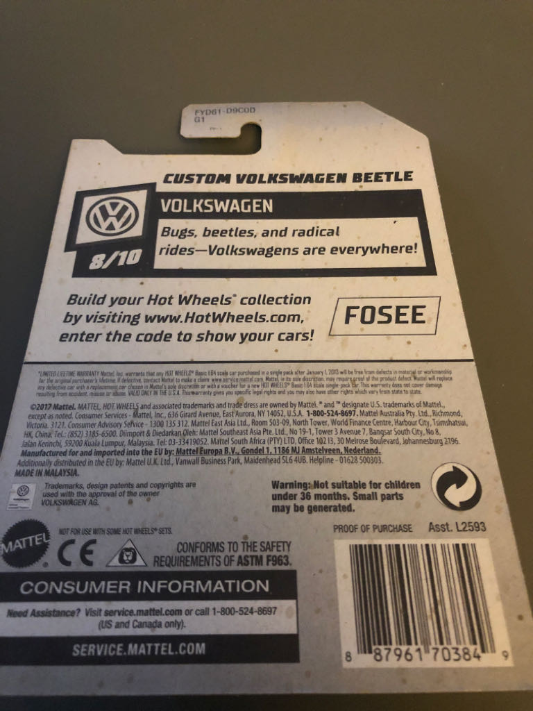 Custom Volkswagen Beetle - HW Volkswagen toy car collectible - Main Image 2