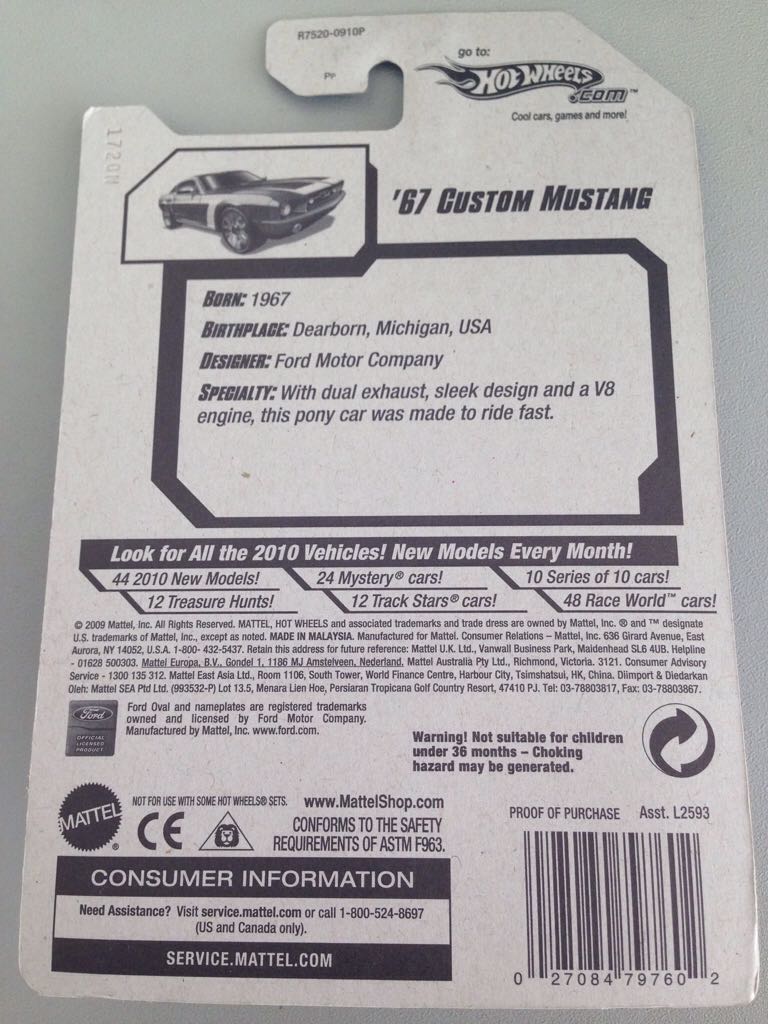 1967 Custom Mustang - Nightburnerz toy car collectible - Main Image 2