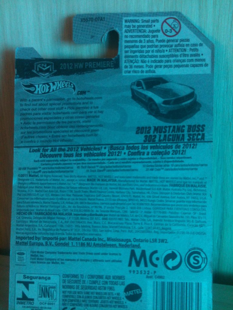 2912 Mustang Boss 302 Laguna Seca - 2012 HW Premiere toy car collectible - Main Image 2