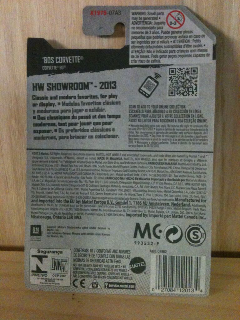 ’80s Corvette - HW Showroom - 2013 toy car collectible - Main Image 2