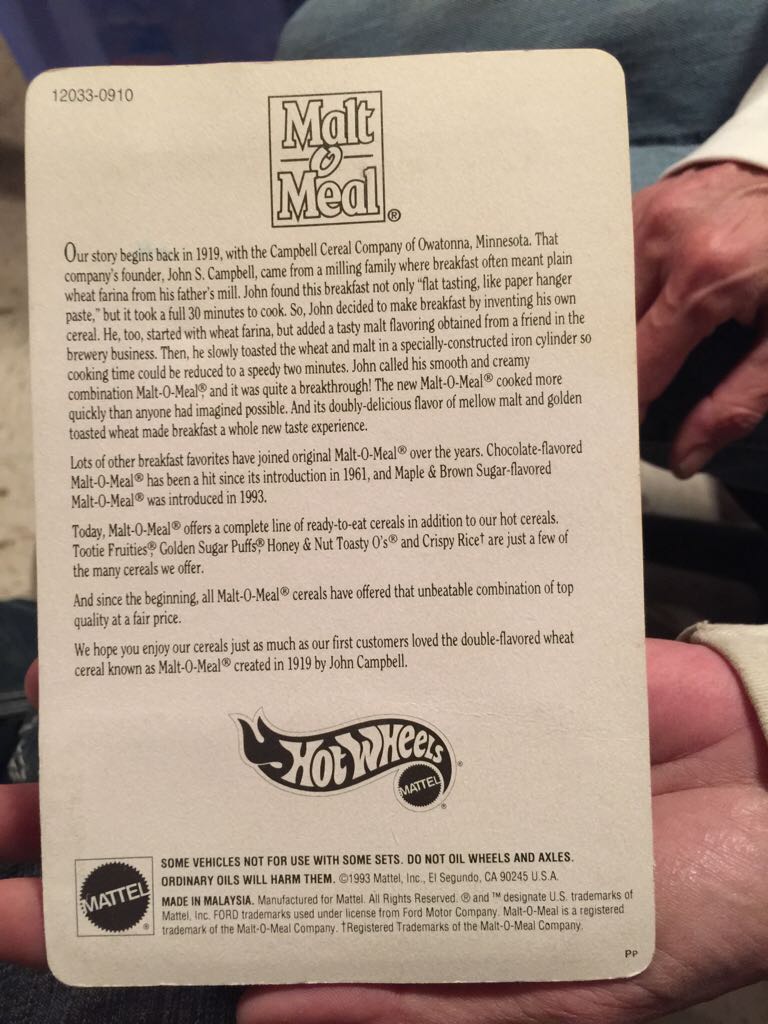 3-Window ’34 - Malt O Meal Limited Edition toy car collectible - Main Image 2