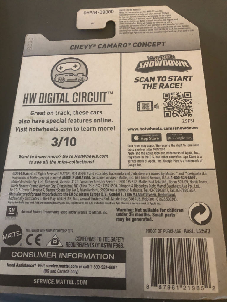 Chevy Camaro Concept - HW Digital Circuit toy car collectible - Main Image 2