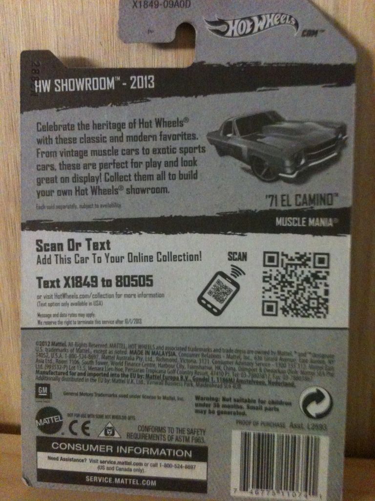 ’71 El Camino - HW Showroom - Muscle Mania toy car collectible - Main Image 2