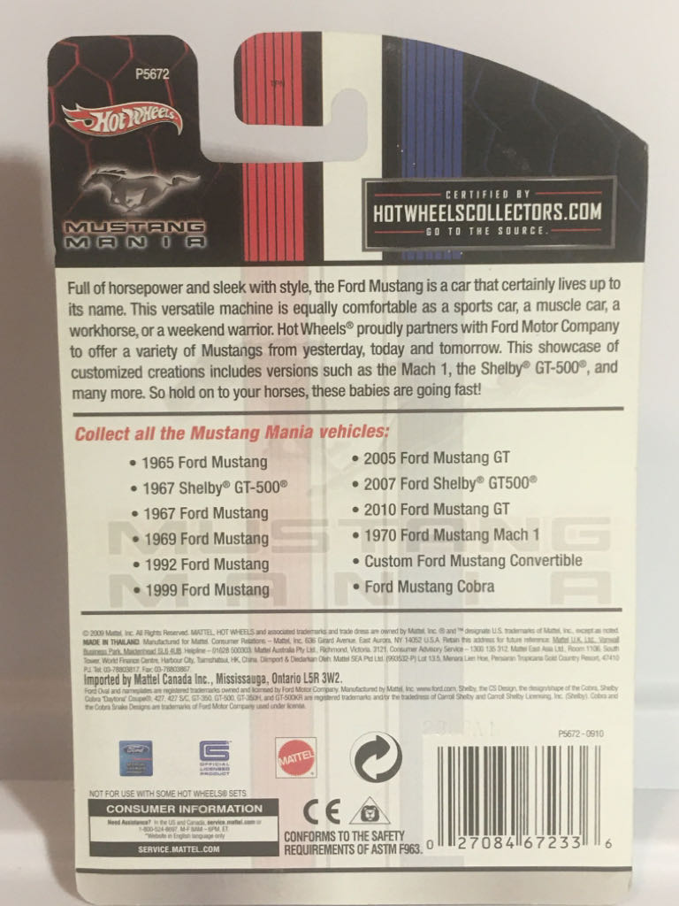 1967 Ford Mustang - HW Mustang Mania toy car collectible - Main Image 2