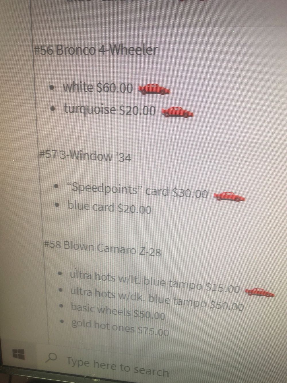 3 Window 34 - Blue Card toy car collectible - Main Image 3