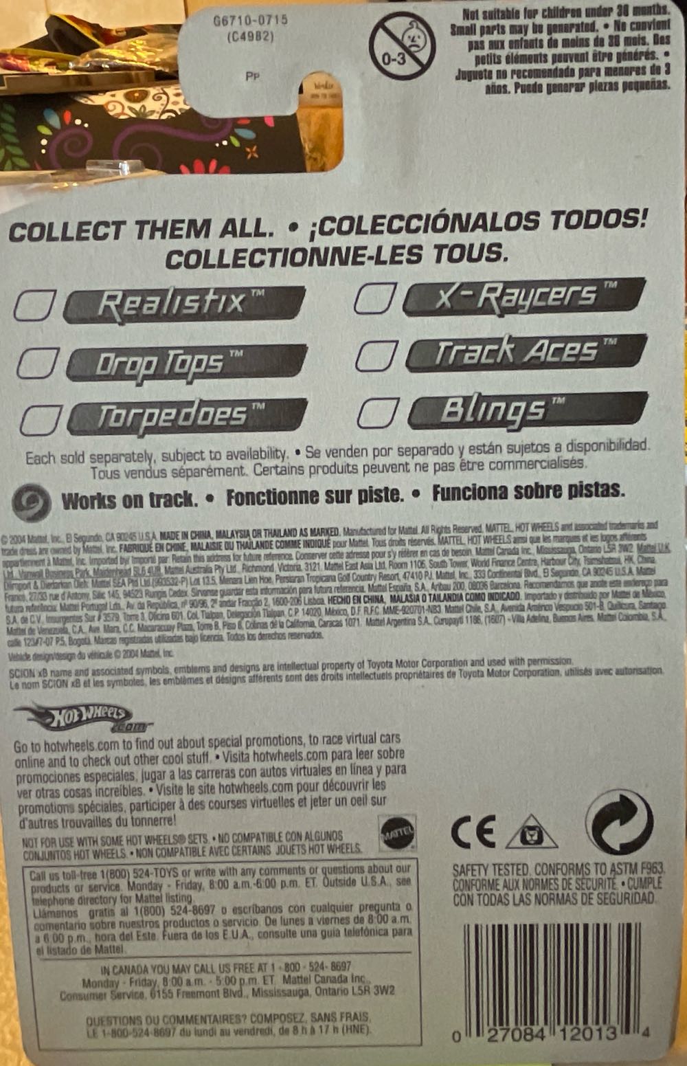 *Subaru Scion xB, Trans Blue - Hot Wheels: 2005 First Editions toy car collectible - Main Image 3