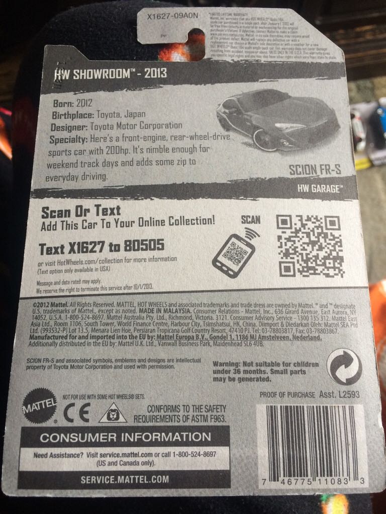 Scion FR-S - HW Showroom toy car collectible - Main Image 2