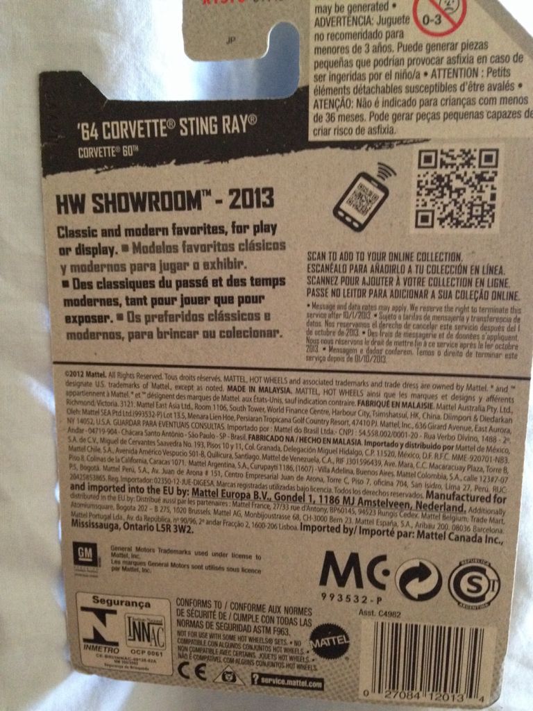 64 Corvette Sting Ray - Corvette 60th Anniversary toy car collectible - Main Image 2