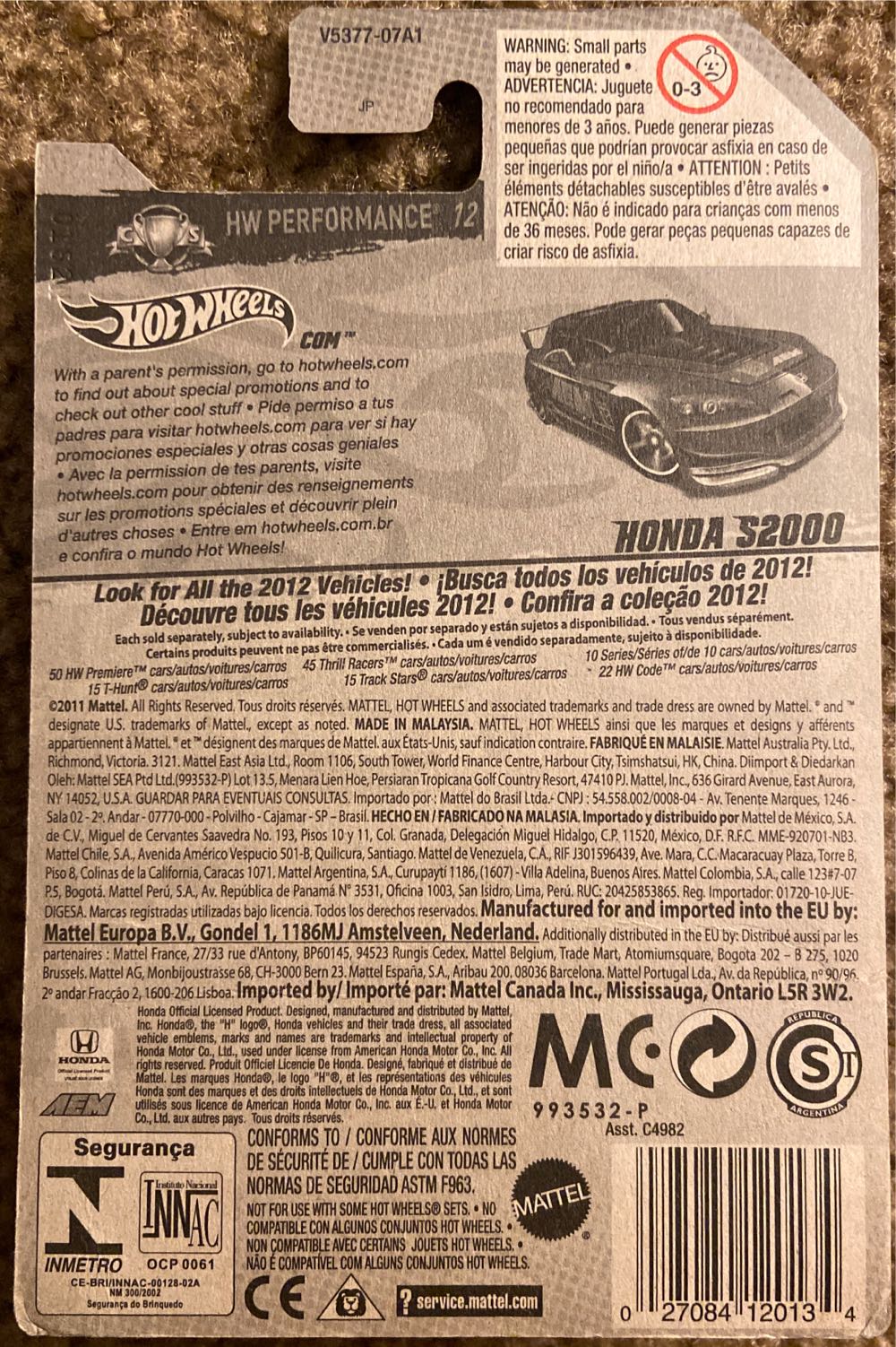 Honda S2000 (AEM blue) [STH] - 2012 Mainline Limited Edition toy car collectible - Main Image 2