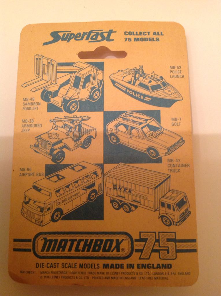 Police Motorcycle - Matchbox Superfast toy car collectible - Main Image 2