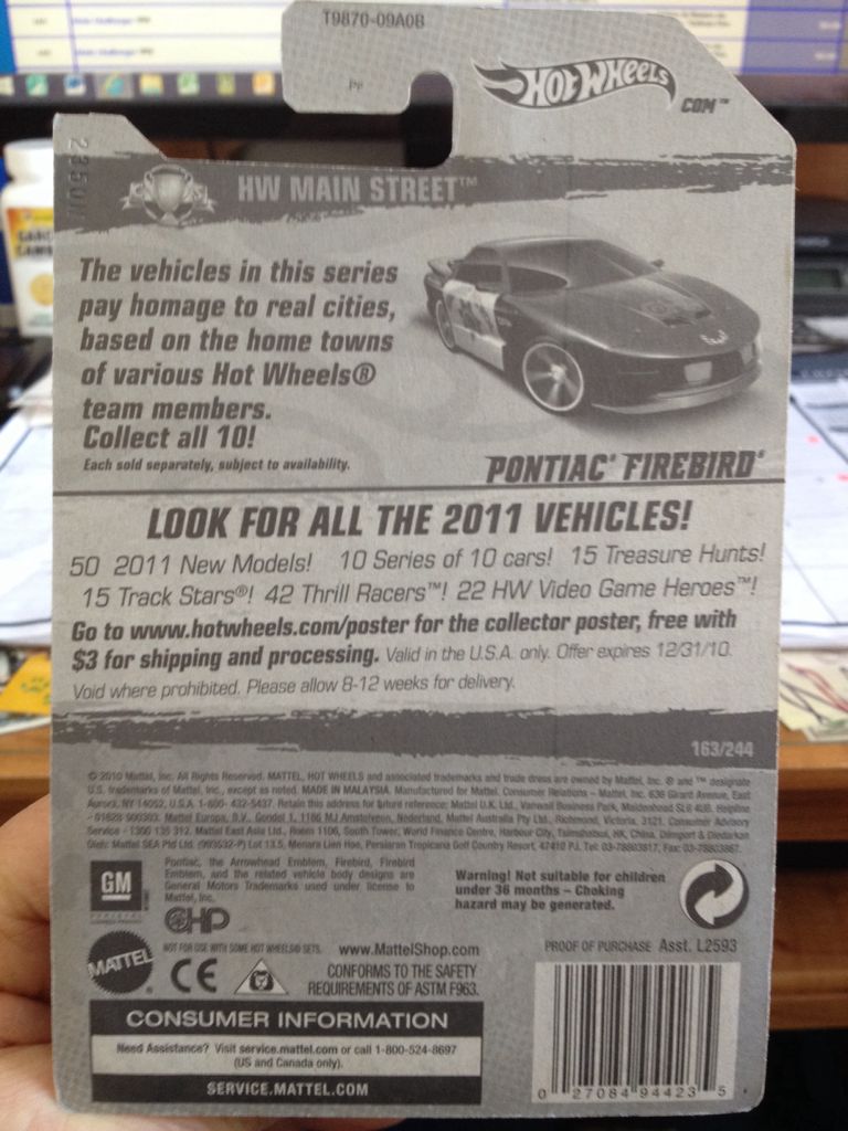 90’s Pontiac Firebird - 2011 HW Main Street toy car collectible - Main Image 2