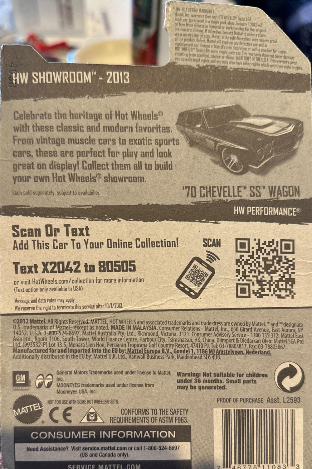 ’70 CHEVELLE SS WAGON - HW Showroom toy car collectible - Main Image 2