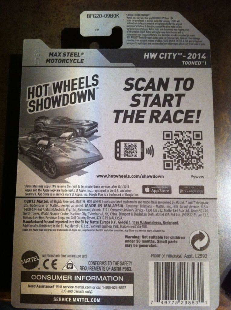 Max Steel Turbo Racer - 2014 - HW City - Tooned II toy car collectible - Main Image 2