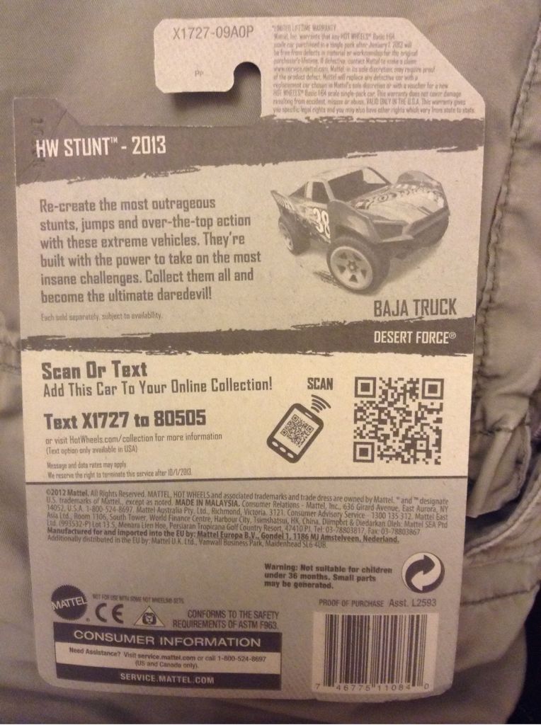 Baja Truck - HW Stunt - 2013 Desert Force toy car collectible - Main Image 2