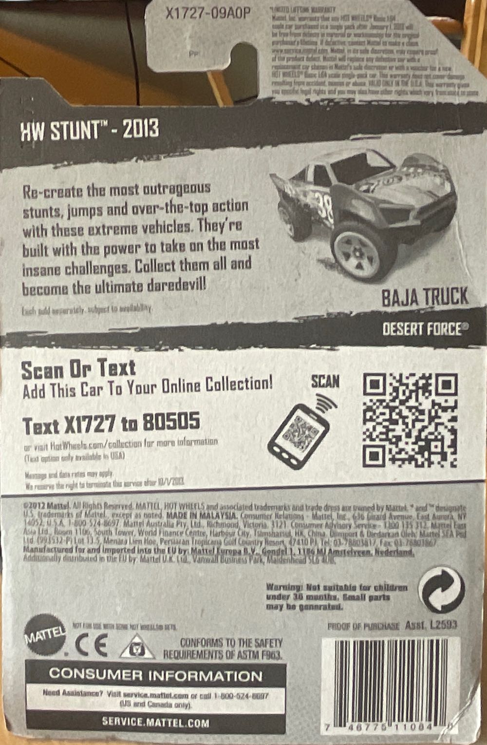 Baja Truck - HW Stunt - 2013 Desert Force toy car collectible - Main Image 3