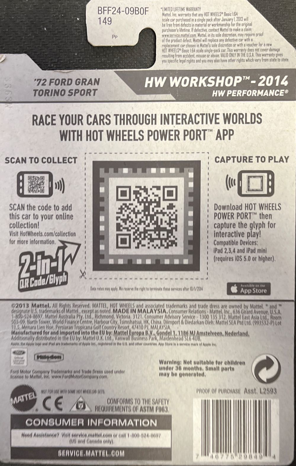 1972 Ford Gran Torino Sport - HW Workshop: HW Performance toy car collectible - Main Image 2