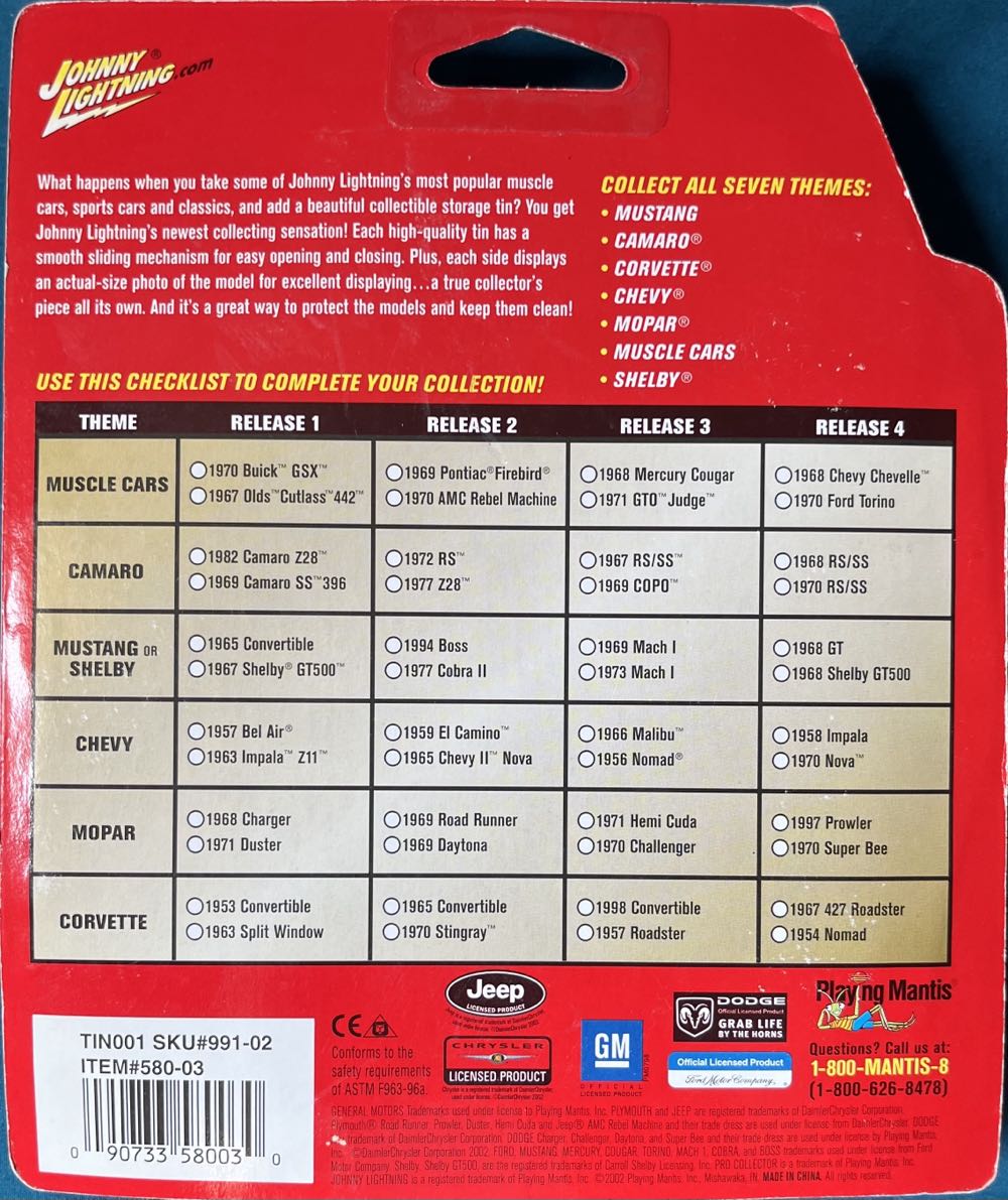 1969 COPO Camaro - 2002 - JL - Pro Collector Series toy car collectible - Main Image 2