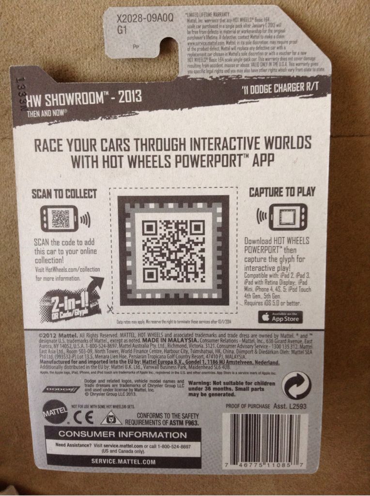 ’11 Dodge Charger R/T - HW Showroom - 2013 Then And Now toy car collectible - Main Image 2