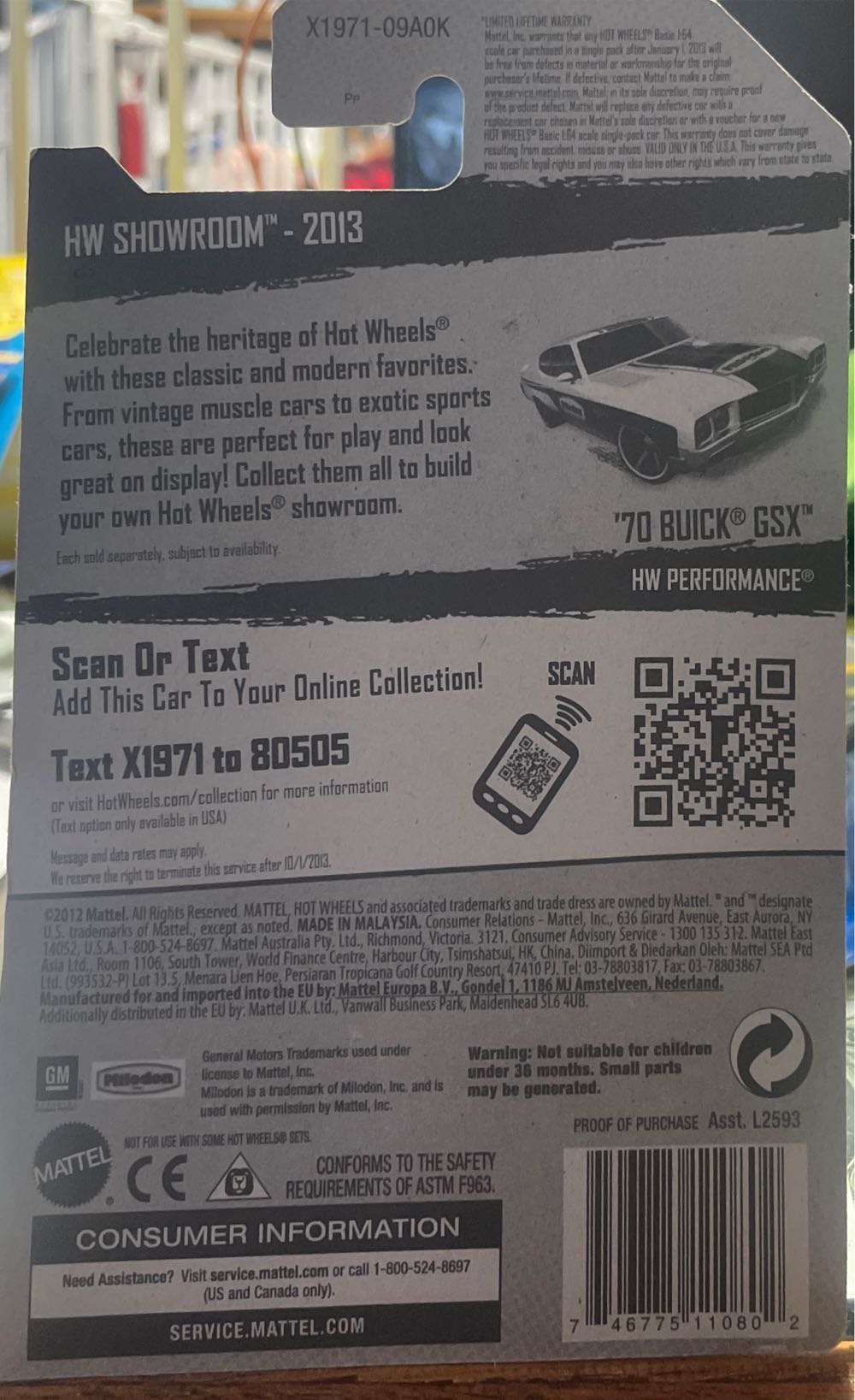 ’70 Buick GSX - ’13 HW Showroom toy car collectible - Main Image 2