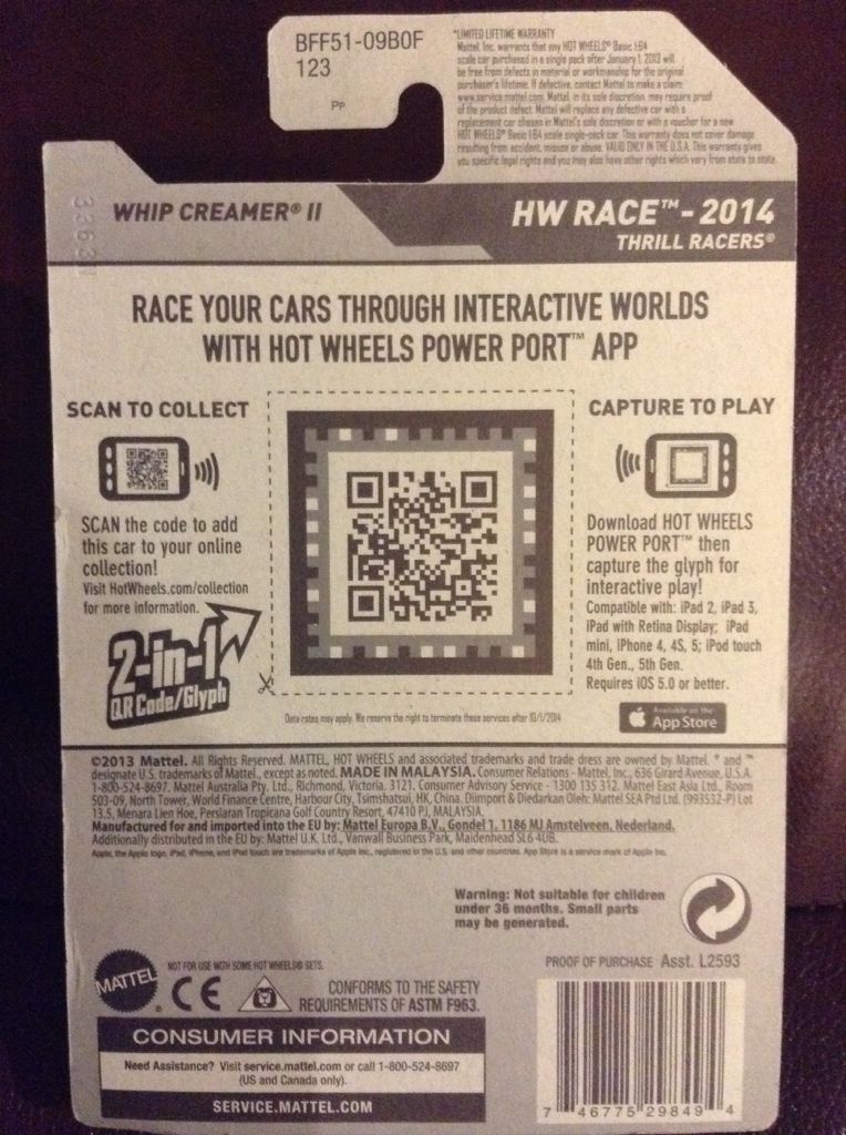 Whip Creamer II - HW Race - 2014 Thrill Racers toy car collectible - Main Image 2