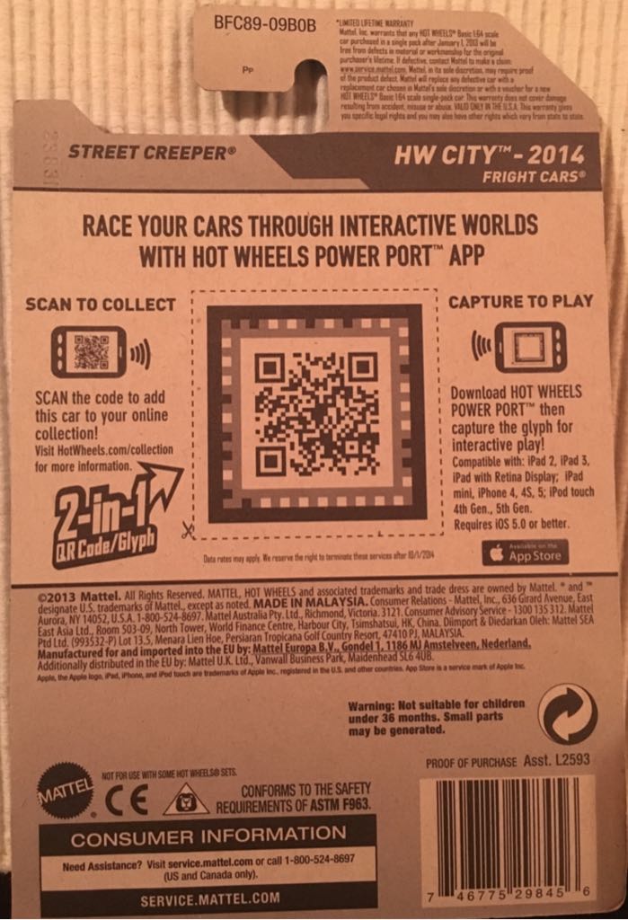 Street Creeper - 2014 HW City - Fright Cars toy car collectible - Main Image 2