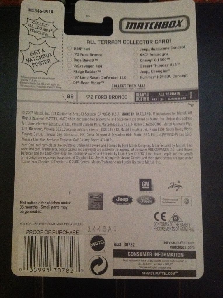 ’72 FORD BRONCO - All Terrain toy car collectible - Main Image 2